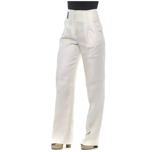 Peserico | Beige/White Flax Jeans & Pants | McRichard Designer Brands