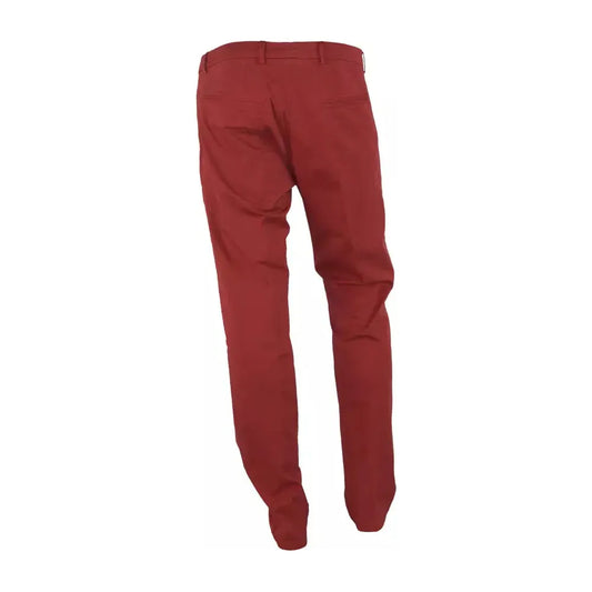 Made in Italy | Red Cotton Trousers - McRichard Designer Brands