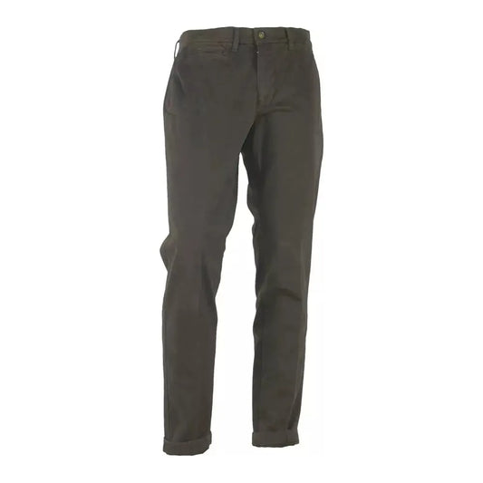 Made in Italy | Brown Cotton Trousers - McRichard Designer Brands