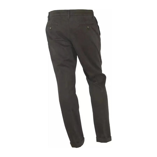Made in Italy | Brown Cotton Trousers - McRichard Designer Brands