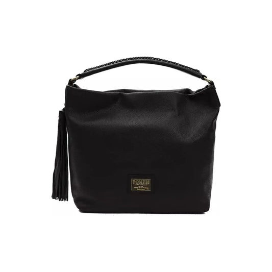 Pompei Donatella | Black Leather Shoulder Bag | McRichard Designer Brands