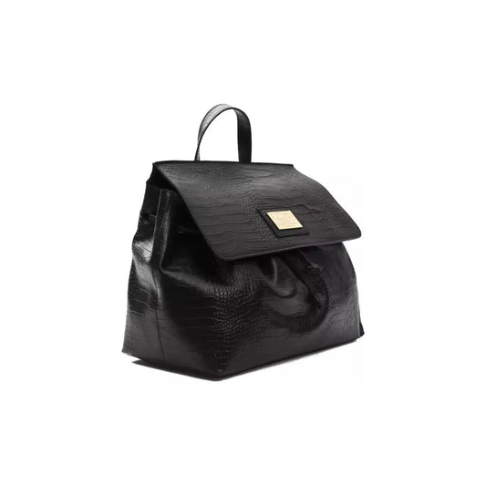 Pompei Donatella | Black Leather Handbag | McRichard Designer Brands