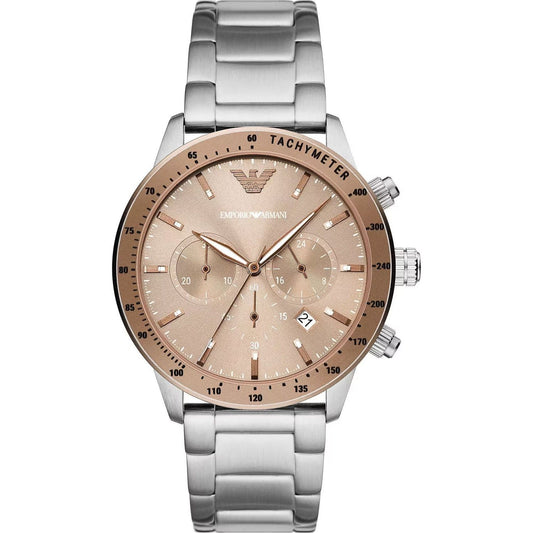 Emporio Armani | Bronze and Silver Steel Chronograph Watch - McRichard Designer Brands
