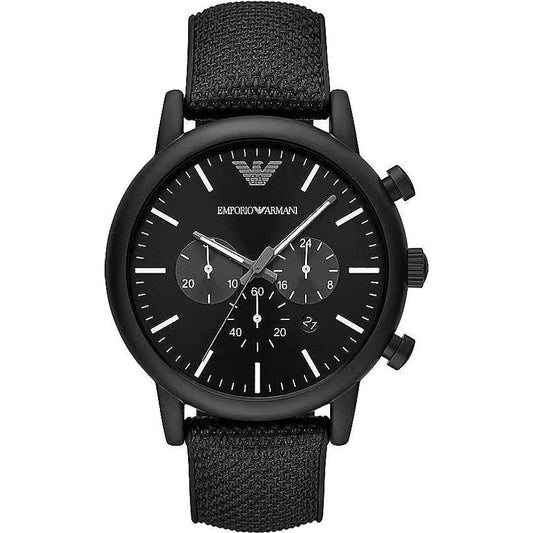 Emporio Armani | Black Silicone and Steel Chronograph Watch - McRichard Designer Brands
