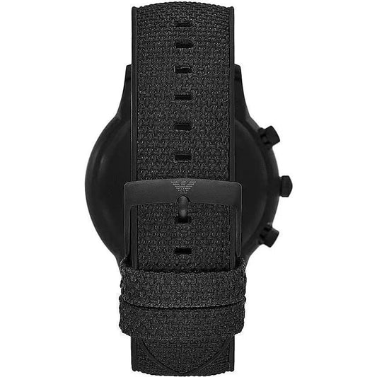 Emporio Armani | Black Silicone and Steel Chronograph Watch - McRichard Designer Brands